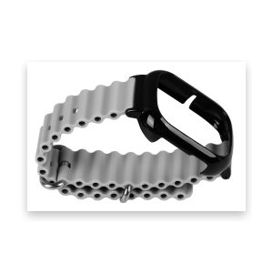 Watch Silicone Strap With Built In PC Case Fashionable Adjustable Wristband For Honor 4 Gray
