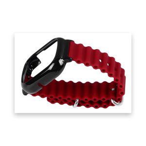 Watch Silicone Strap With Built In PC Case Fashionable Adjustable Wristband For Honor 4 Wine Red